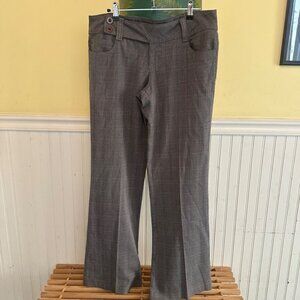 L.E.I. Luxe Vintage Plaid Wide-Leg Dress Pants With Button Details Size 9